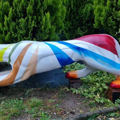 sculpture bois vernie peinte